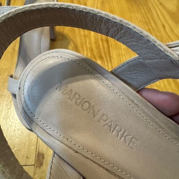 Marion Parke Strappy Leather Sandal Block Heel Nude Tan Women’s EUR 38.5 / US 8 - Picture 8 of 11